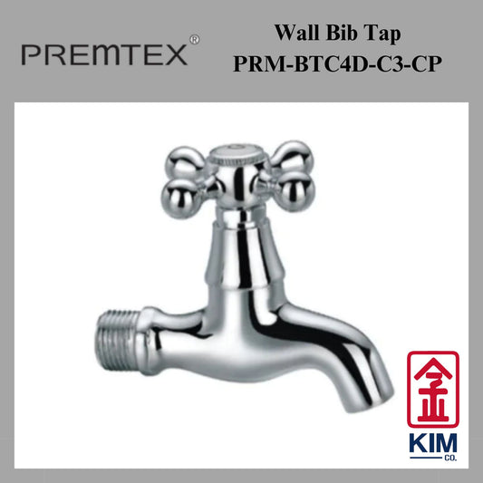 Premtex Wall Bib Tap (PRM-BTC4D-C3-CP)