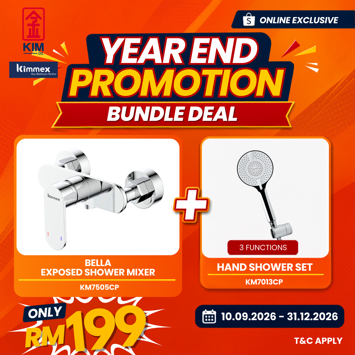 🔥𝐘𝐄𝐀𝐑 𝐄𝐍𝐃 𝐒𝐀𝐋𝐄𝐒🔥- kimmex Bella Exposed Shower & Hand Shower Set