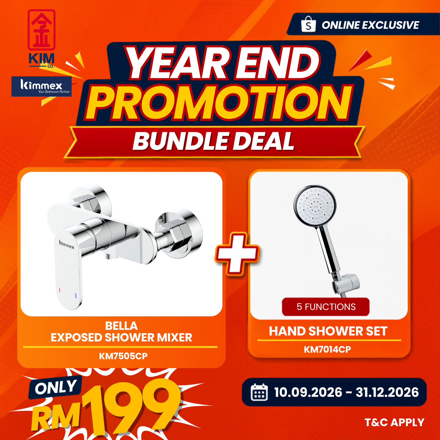 🔥𝐘𝐄𝐀𝐑 𝐄𝐍𝐃 𝐒𝐀𝐋𝐄𝐒🔥- kimmex Bella Exposed Shower & Hand Shower Set