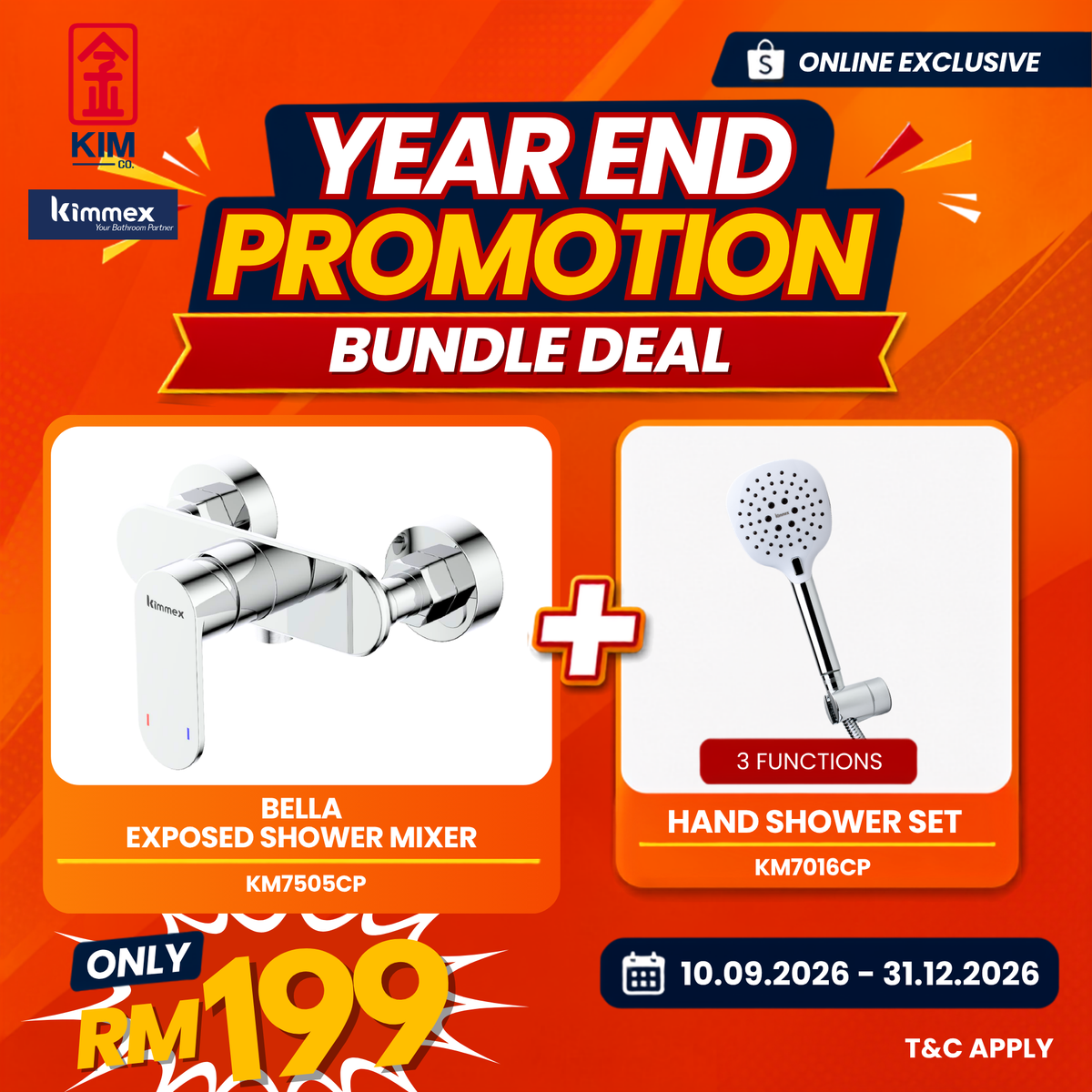 🔥𝐘𝐄𝐀𝐑 𝐄𝐍𝐃 𝐒𝐀𝐋𝐄𝐒🔥- kimmex Bella Exposed Shower & Hand Shower Set