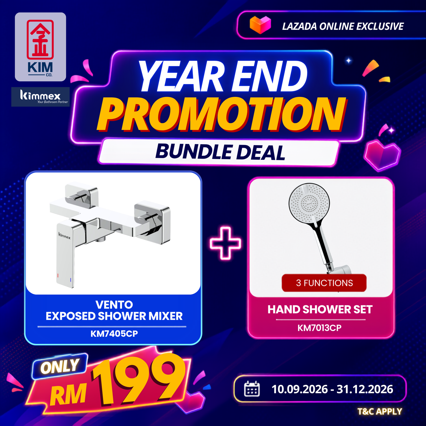 🔥𝐘𝐄𝐀𝐑 𝐄𝐍𝐃 𝐒𝐀𝐋𝐄𝐒🔥- kimmex Vento Exposed Shower & Hand Shower Set