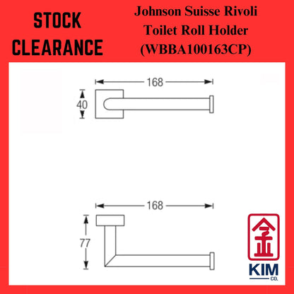 ( Stock Clearance ) Johnson Suisse Rivoli Spare Toilet Roll Holder Without Lid (WBBA100163CP)