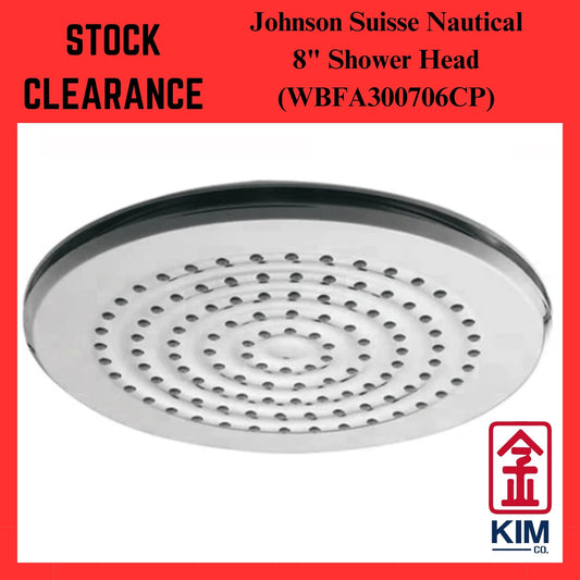 ( Stock Clearance ) Johnson Suisse Nautical II 8" Brass Round Shower Head (WBFA300706CP)