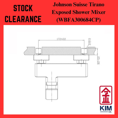 ( Stock Clearance) Johnson Suisse Tirano Exposed Shower Mixer Without Shower Kit (WBFA300684CP)