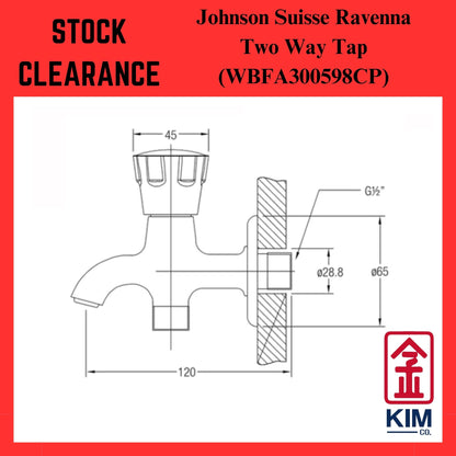(Stock Clearance) Johnson Suisse Ravenna Two Way Bib Tap (WBFA300598CP)
