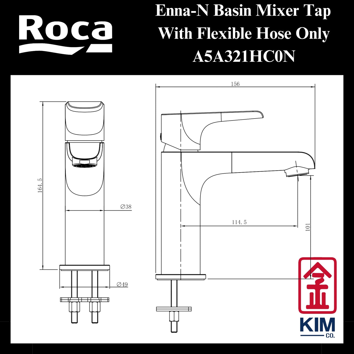 Roca Enna-N Basin Mixer (A5A321HC0N)