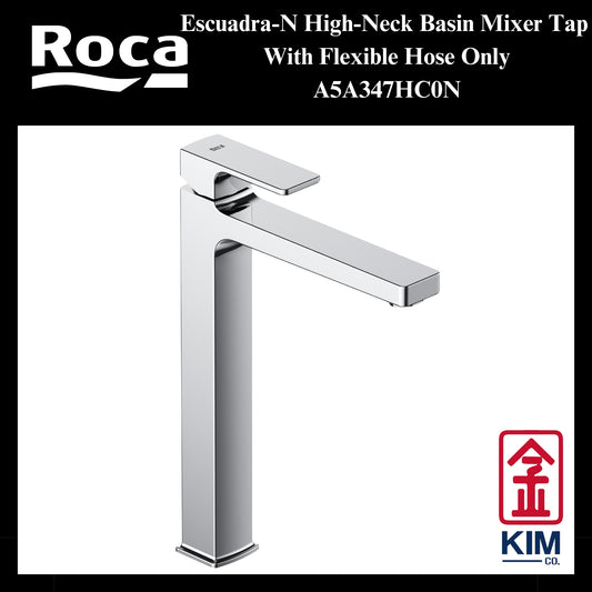 Roca Escuadra-N High Neck Basin Mixer (A5A347HC0N)