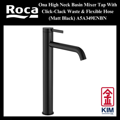 Roca Ona High Neck Basin Mixer (Matt Black) (A5A349ENBN)