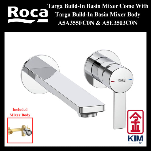 Roca Targa Build-In Basin Mixer (A5A355FC0N & A5E3503C0N)