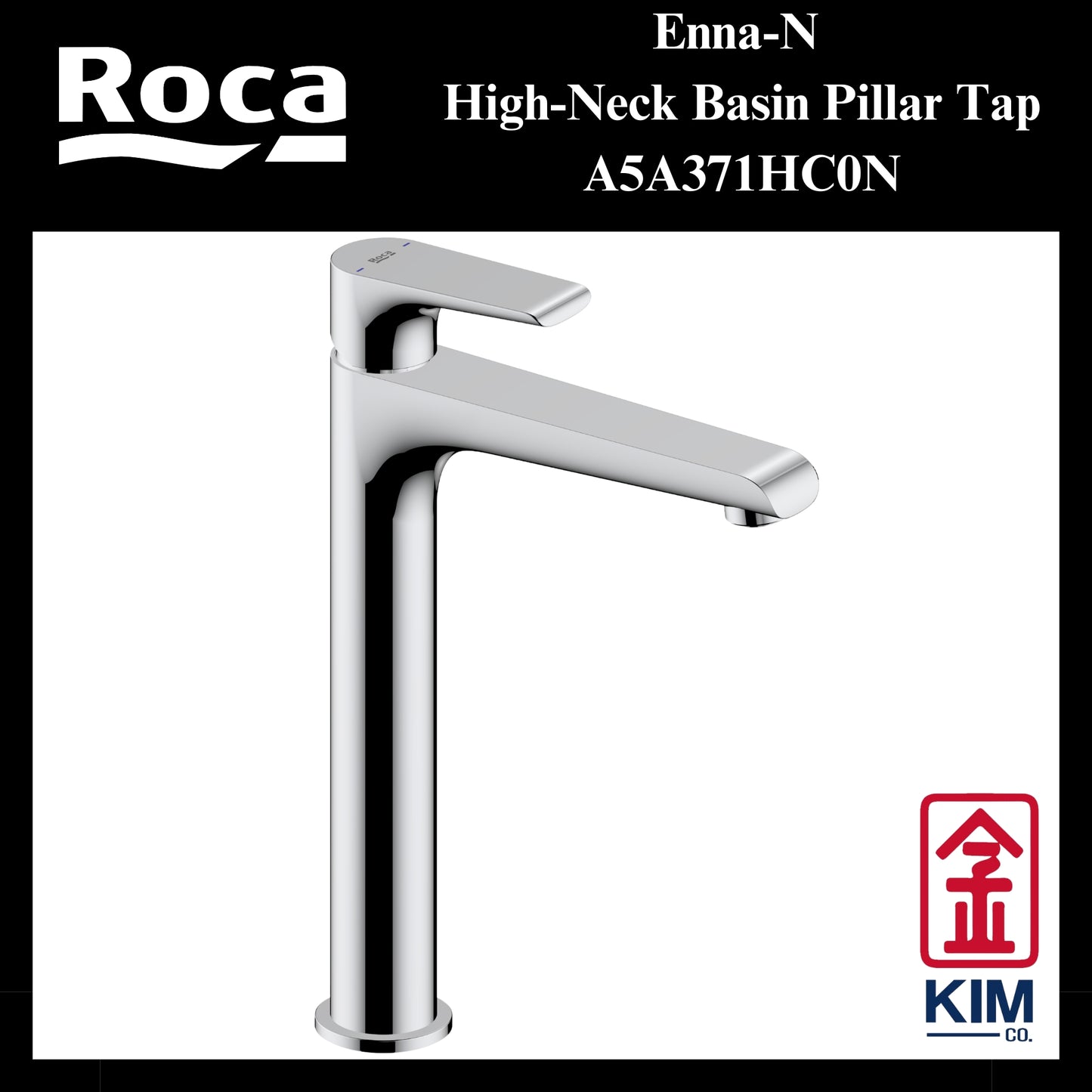 Roca Enna-N High Neck Basin Pillar Tap (A5A371HC0N)