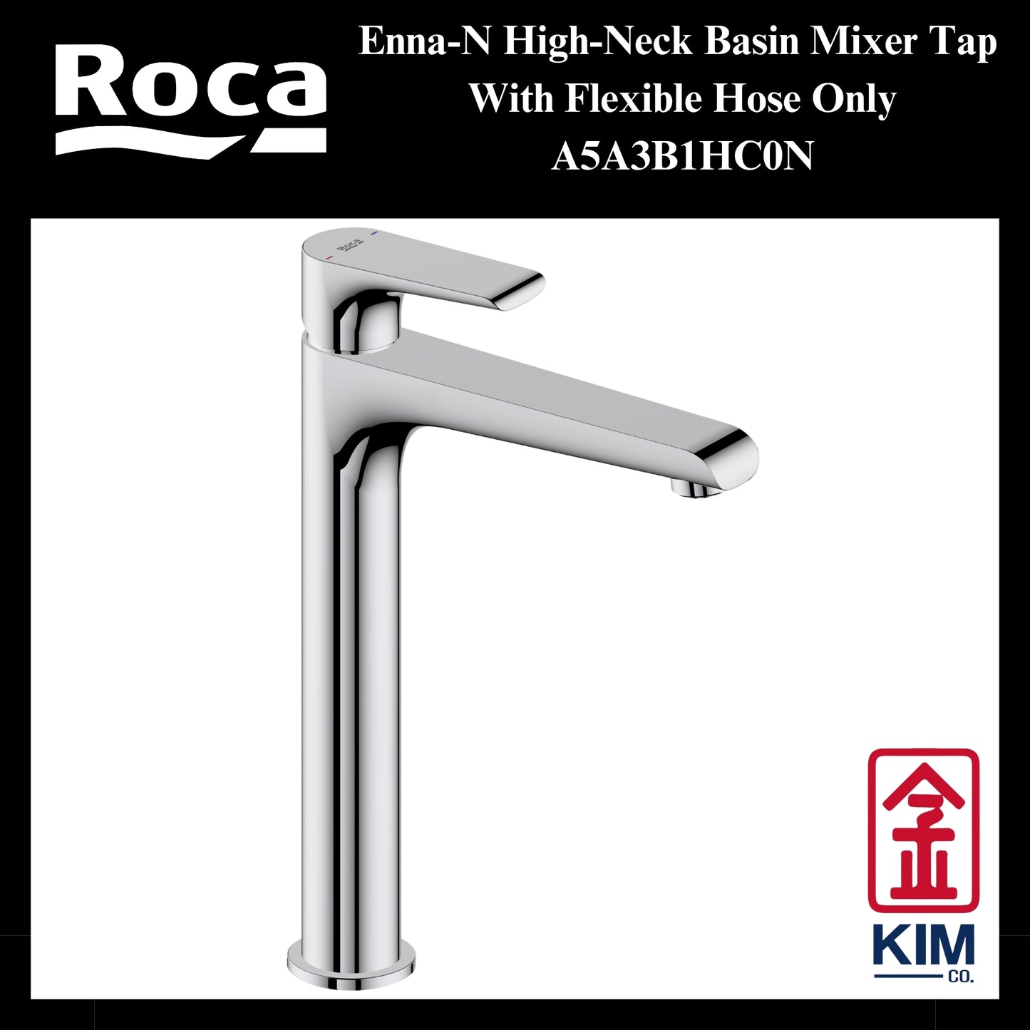 Roca Enna-N High Neck Basin Mixer (A5A3B1HC0N)