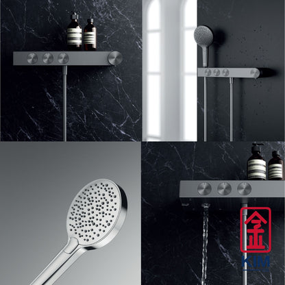 Roca Flow-T Thermostatic 3 Way Exposed Shower Column With Shelf (A5A9A10CON)