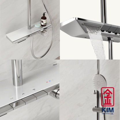 Roca Piano-N 3 Way Exposed Shower Column With Shelf (A5A9C10C0N)
