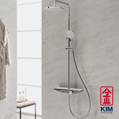 Roca Piano-N 3 Way Exposed Shower Column With Shelf (A5A9C10C0N)