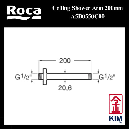 Roca Brass Ceiling Arm (200mm) (A5B0550C00)