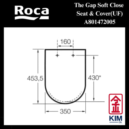 Roca The Gap Soft Close Seat & Cover (UF)(A801472005)
