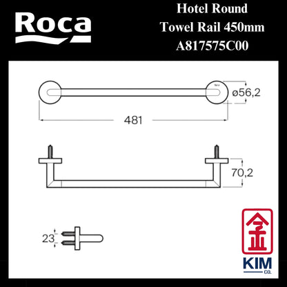 Roca Hotel Round Towel Rail (450mm) (A817575C00)