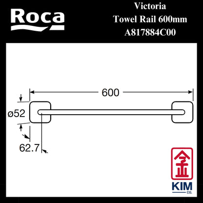 Roca Victoria Towel Rail (600mm) (A817884C00)