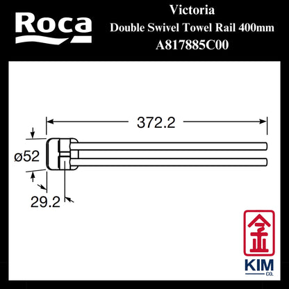 Roca Victoria Double Swivel Towel Rail (400mm) (A817885C00)