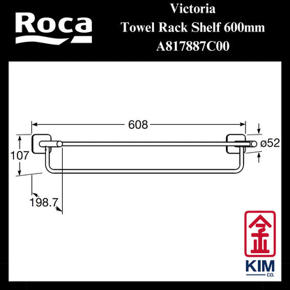 Roca Victoria Towel Rack Shelf (600mm) (A817887C00)