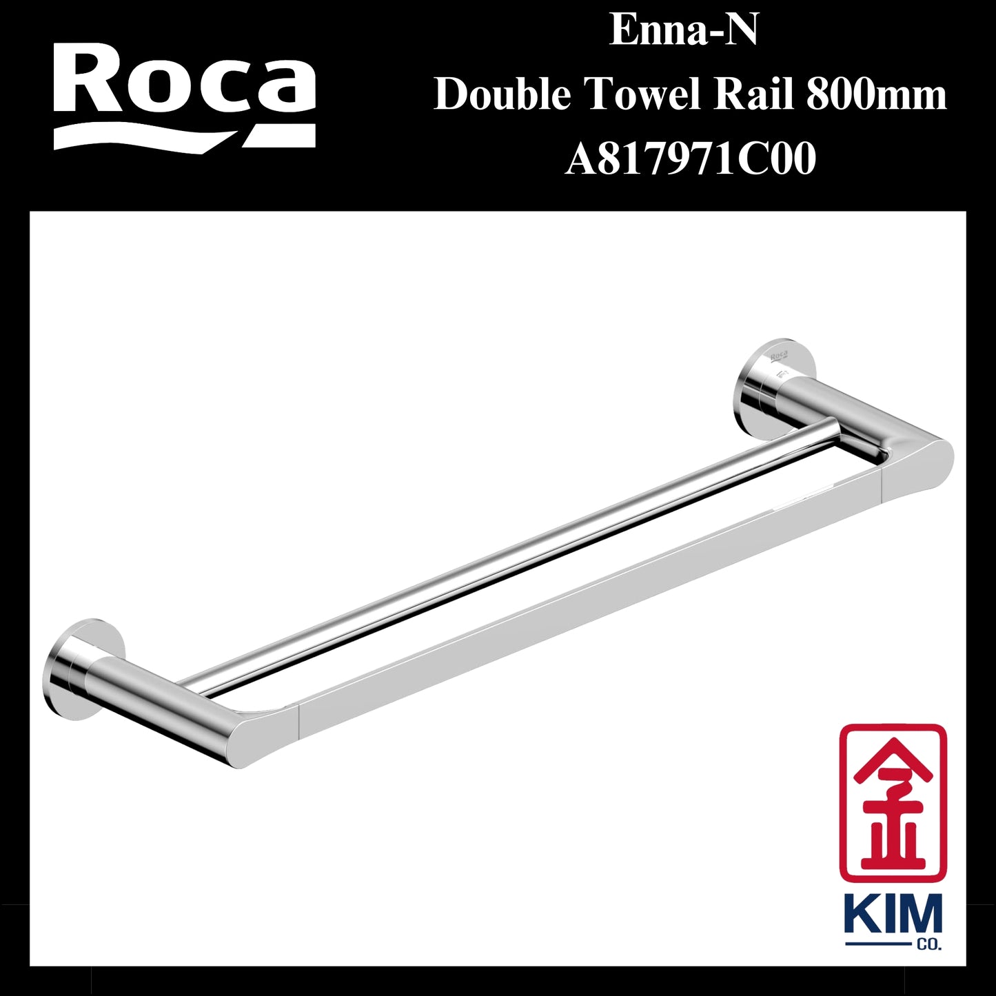 Roca Enna-N Double Towel Rail (800mm) (A817971C00)