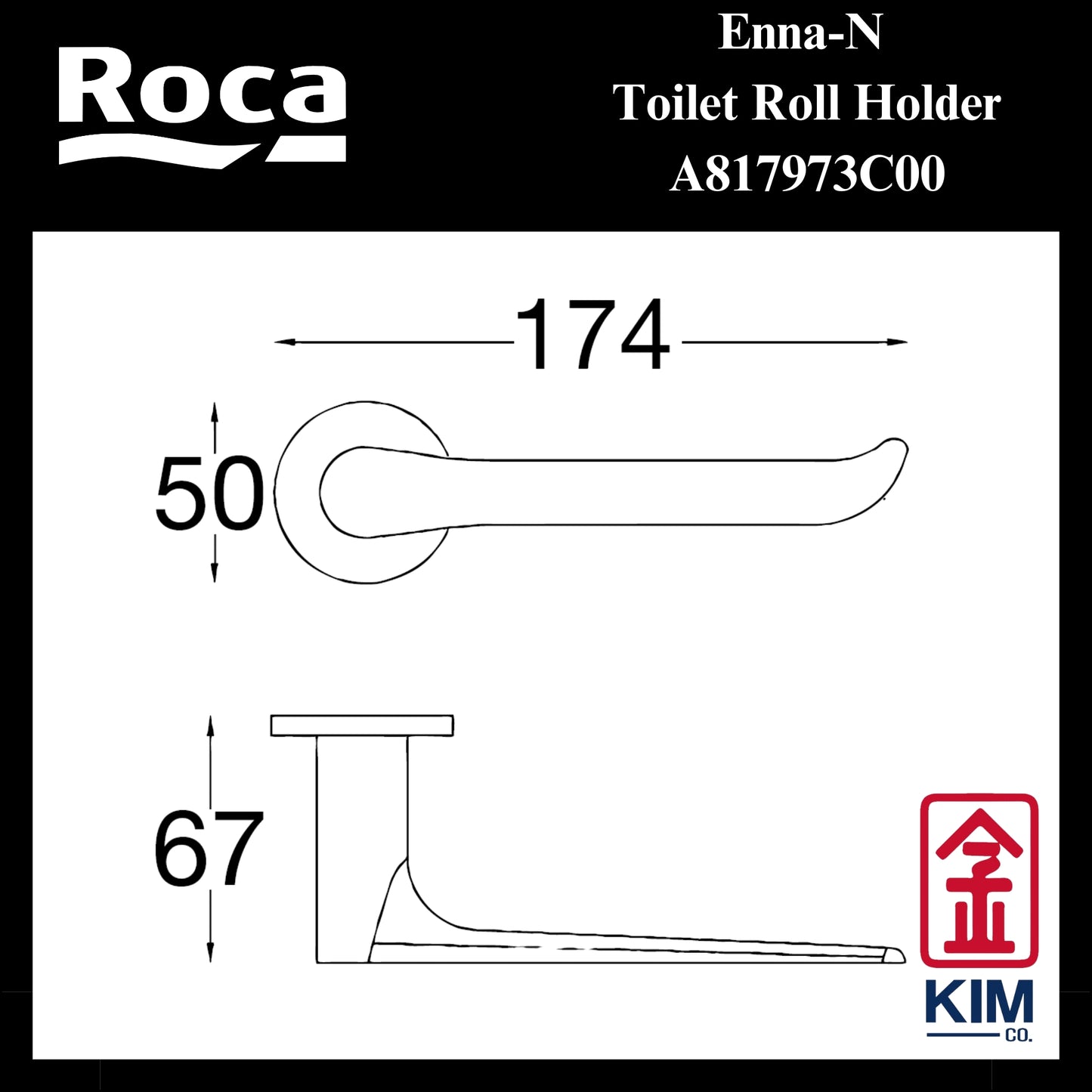 Roca Enna-N Toilet Roll Holder Without Cover (A817973C00)