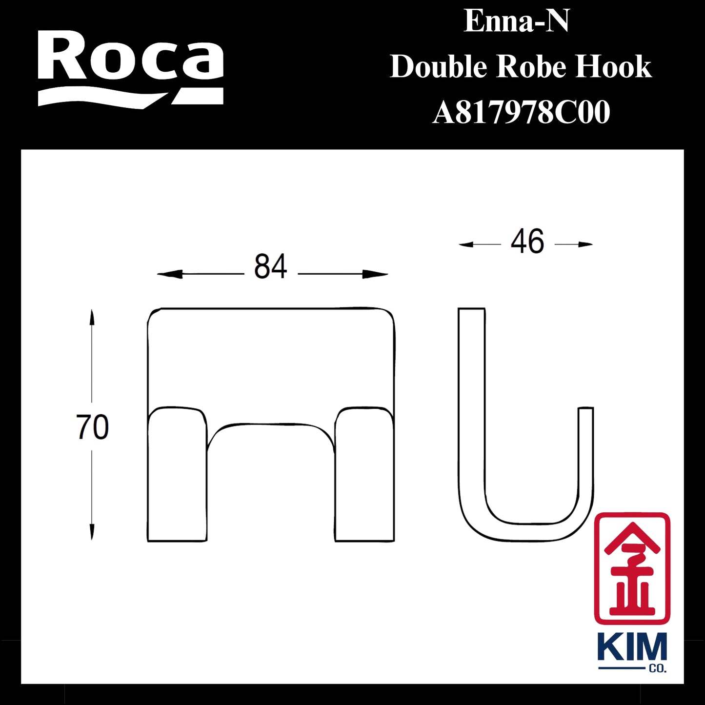 Roca Enna-N Double Robe Hook (A817978C00)