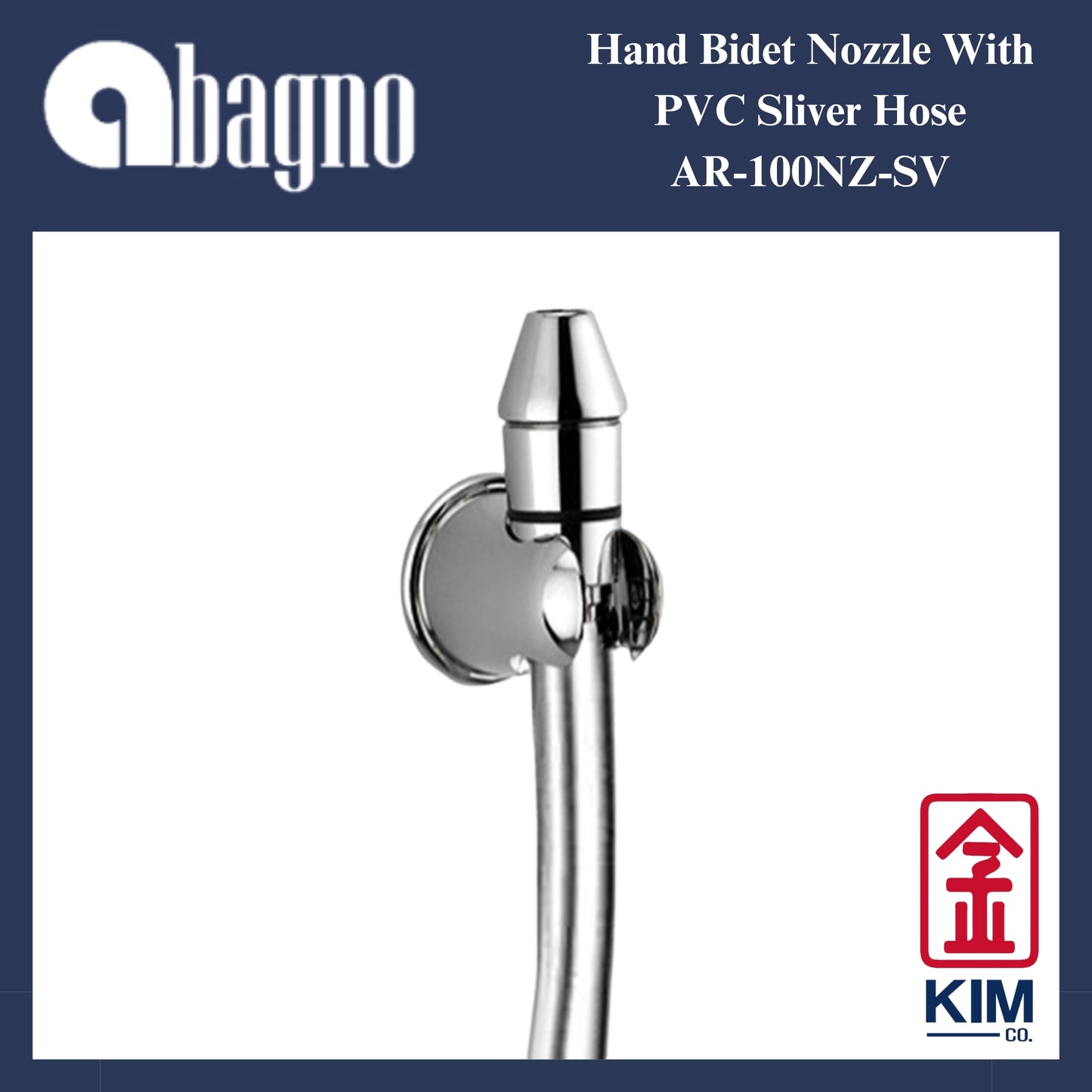 Abagno Hand Bidet Nozzle Cw Wall Bracket (PVC Hose) (AR100NZ-SV)