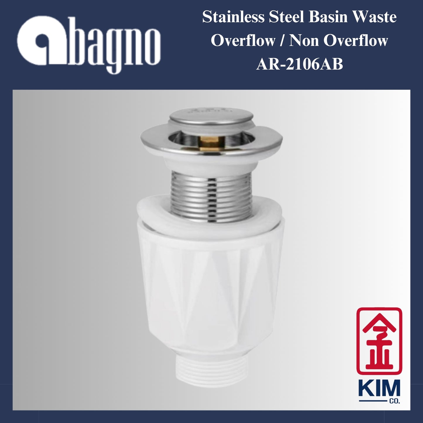 Abagno Stainless Steel Pop Up Waste With Overflow / Non Overflow (AR-2106AB)