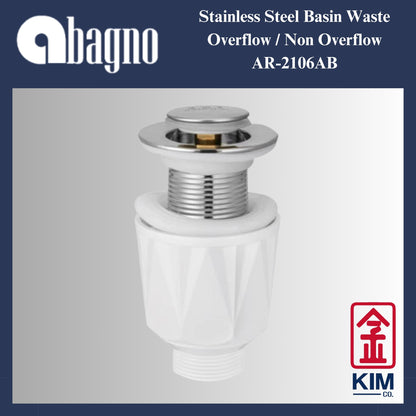 Abagno Stainless Steel Pop Up Waste With Overflow / Non Overflow (AR-2106AB)