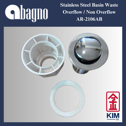 Abagno Stainless Steel Pop Up Waste With Overflow / Non Overflow (AR-2106AB)