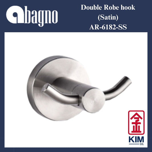 Abagno Stainless Steel 304 Double Robe Hook (AR-6182-SS)