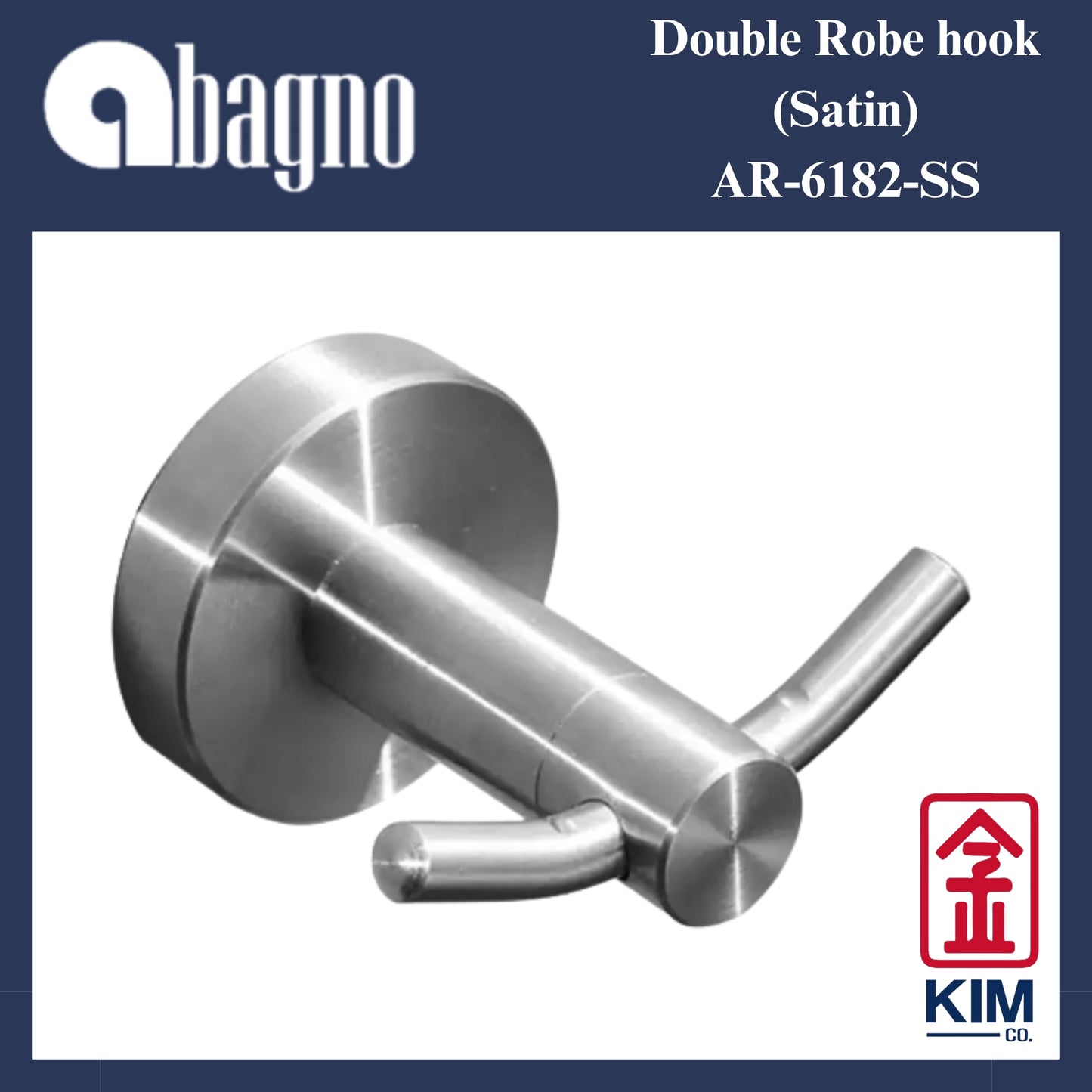 Abagno Stainless Steel 304 Double Robe Hook (AR-6182)