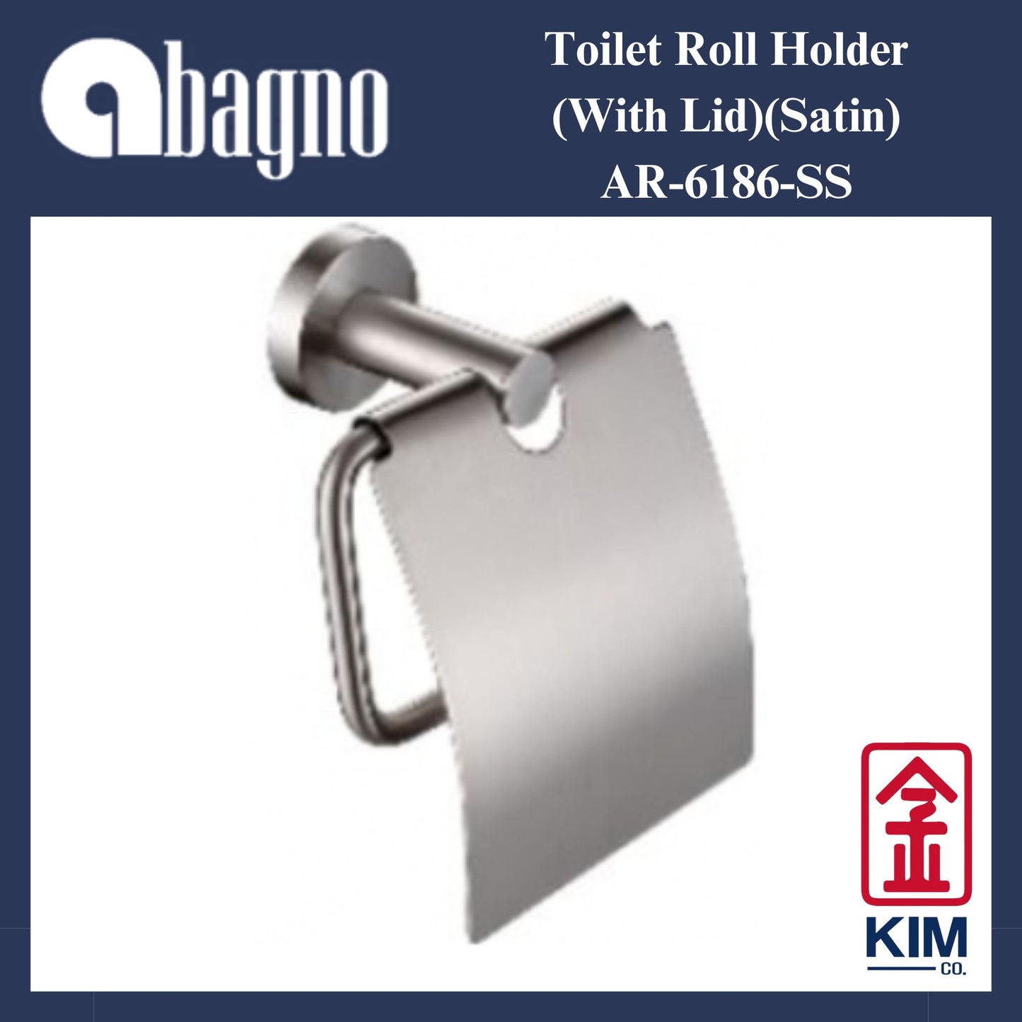 Abagno Stainless Steel 304 Toilet Roll Holder With Lid (AR-6186-SS)