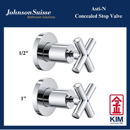 Johnson Suisse Asti-N Concealed Stop Valve (1/2" & 1")