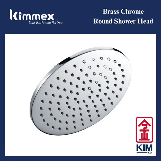 kimmex Brass Chrome Round Shower Head (200mm & 250mm) (KM7007CP & KM7008CP)
