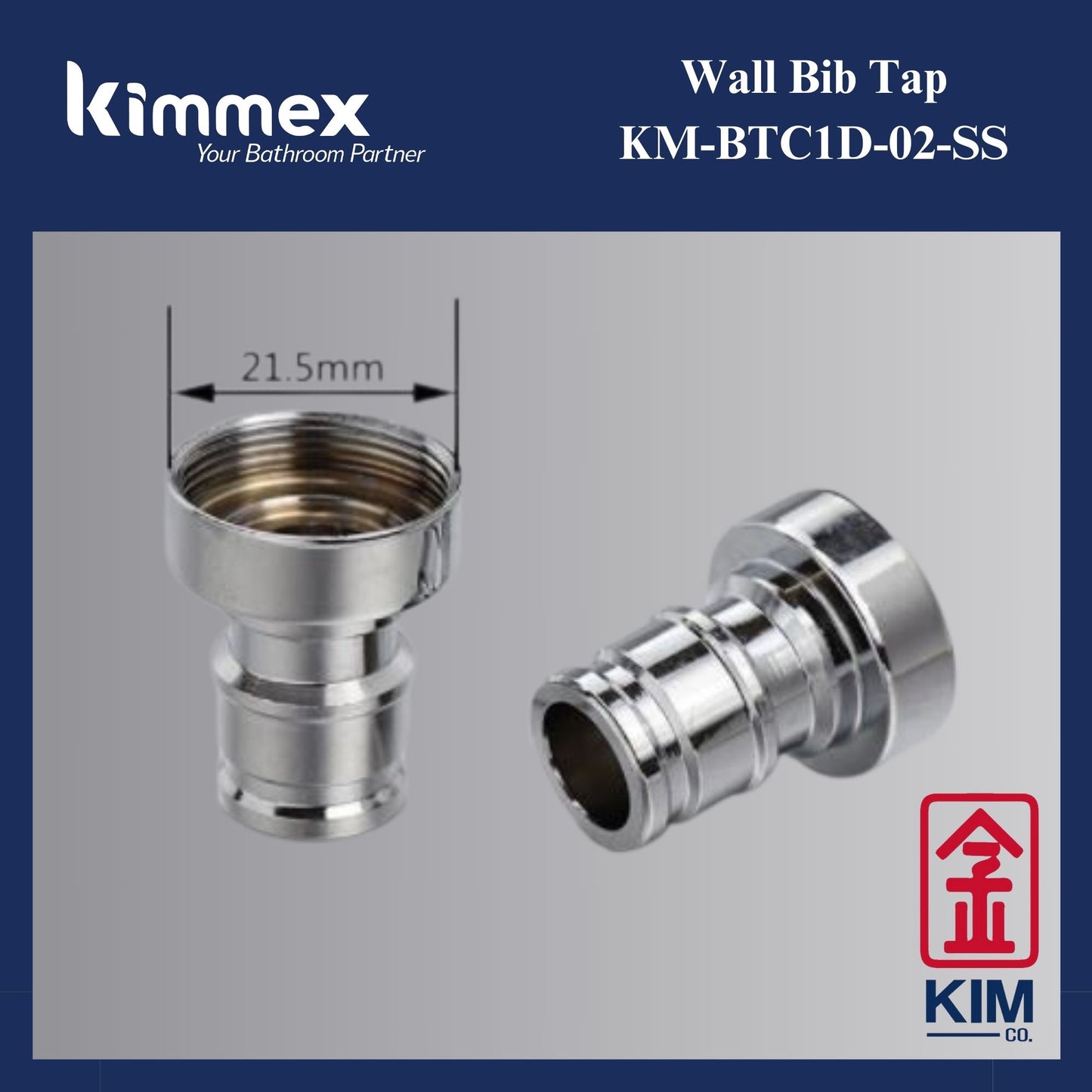 kimmex Stainless Steel 304 Wall Bib Tap (With 2 Aerators) (KM-BTC1D-02-SS)