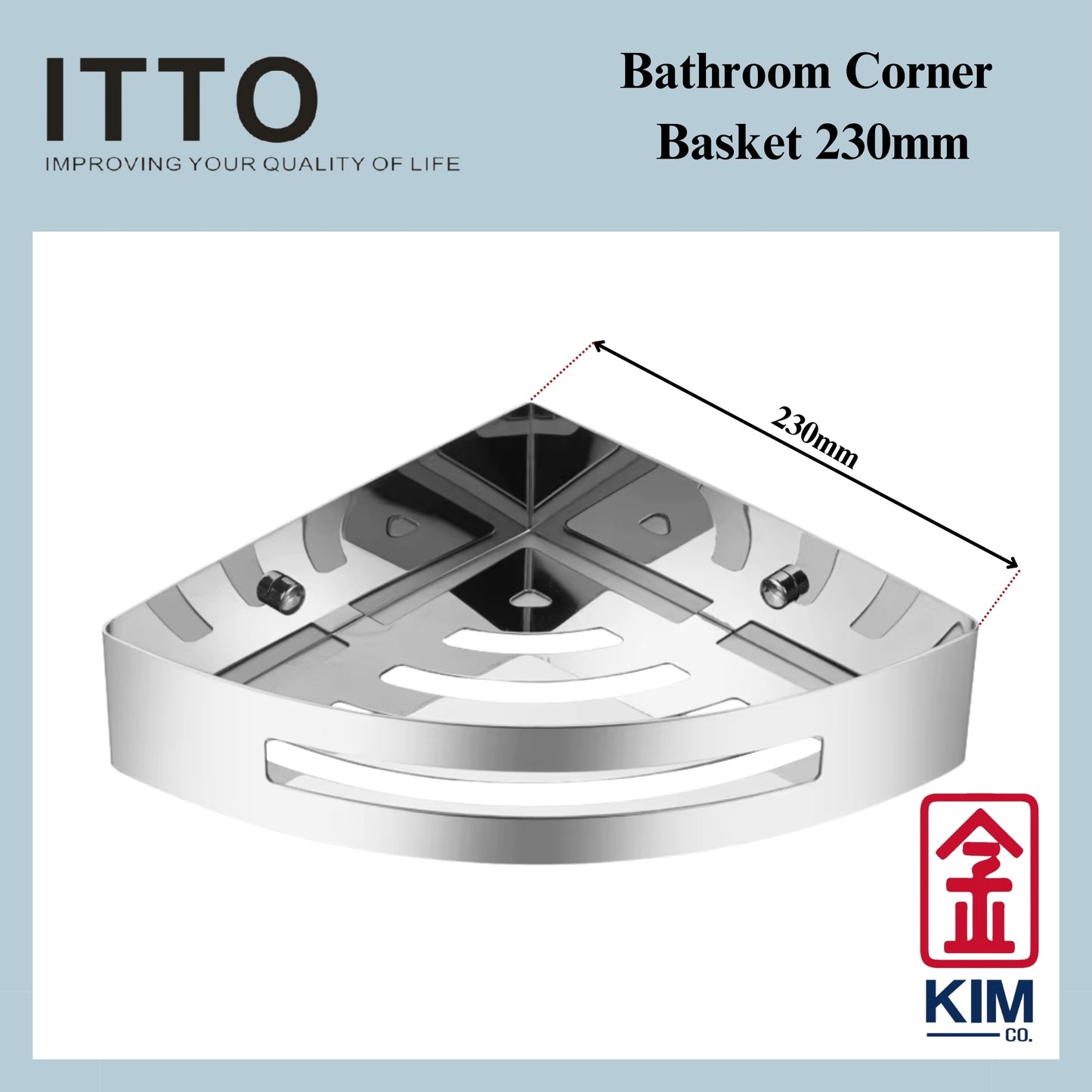 Itto Stainless Steel 304 Corner Basket (230mm)