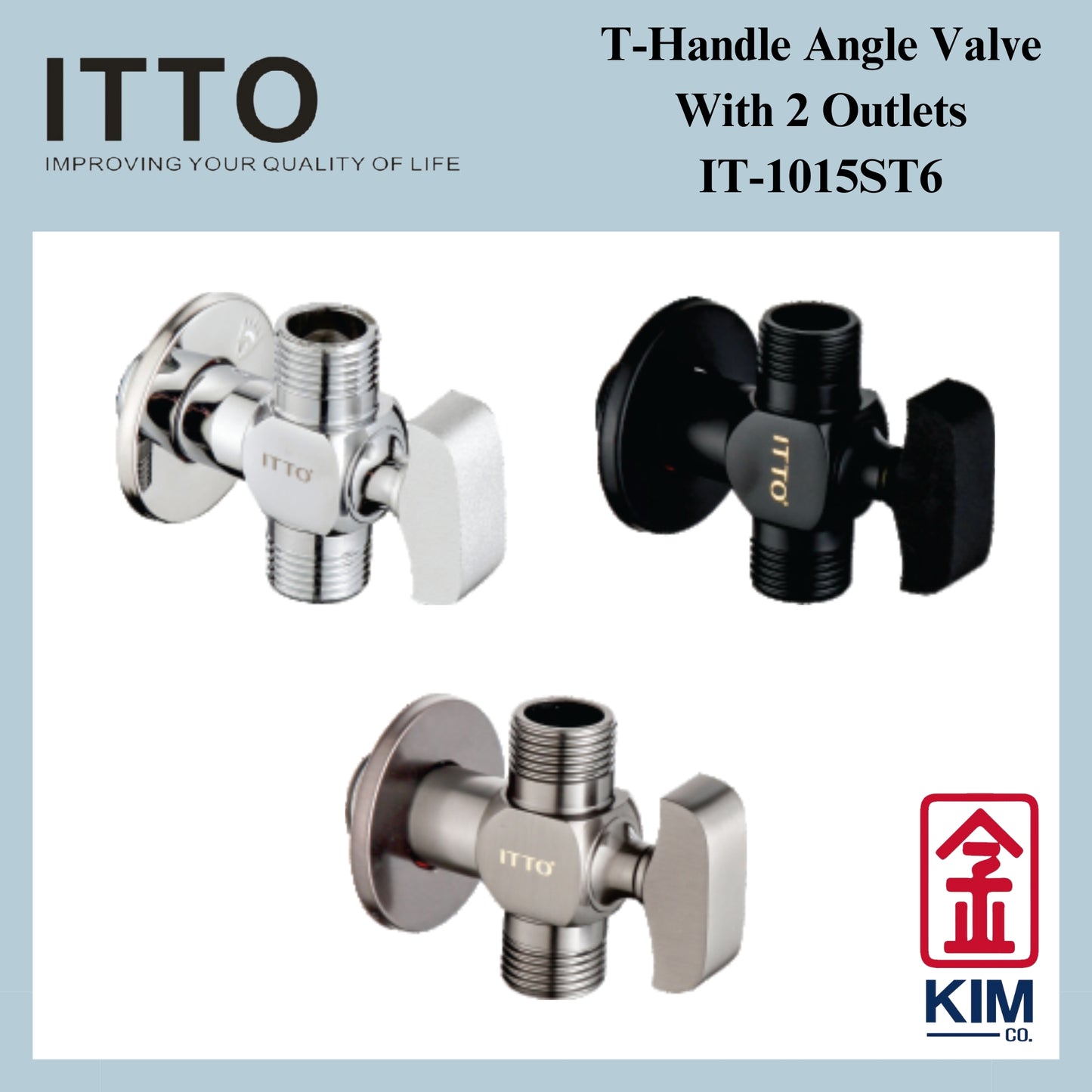 Itto Ball Valve Type Angle Valve With 2 Outlets (IT-1015ST6)