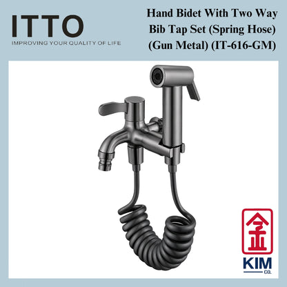 Itto Hand Bidet Spray Set With Two Way Bib Tap (Spring Hose) (IT-616)