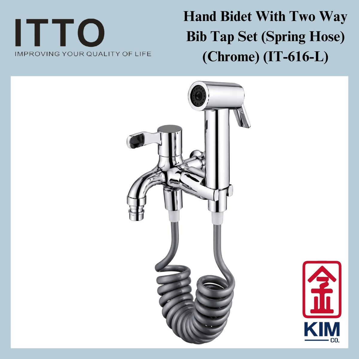Itto Hand Bidet Spray Set With Two Way Bib Tap (Spring Hose) (IT-616)