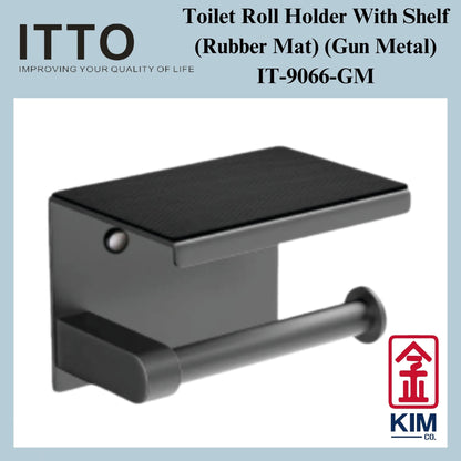 Itto Stainless Steel 304 Toilet Roll Holder With Shelf (Rubber Mat)