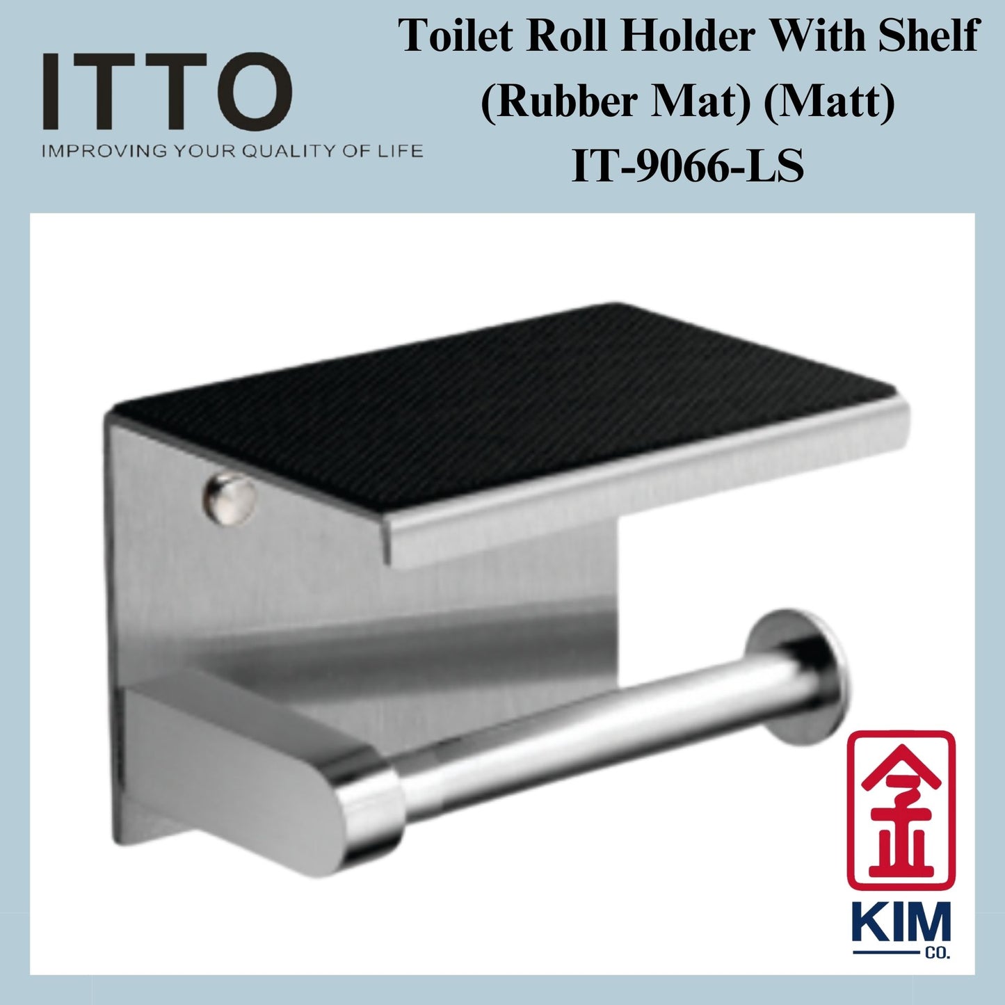 Itto Stainless Steel 304 Toilet Roll Holder With Shelf (Rubber Mat)