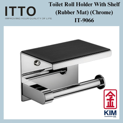 Itto Stainless Steel 304 Toilet Roll Holder With Shelf (Rubber Mat)