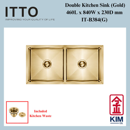 Itto Nano-Coated Double Bowl Kitchen Sink (Gold)