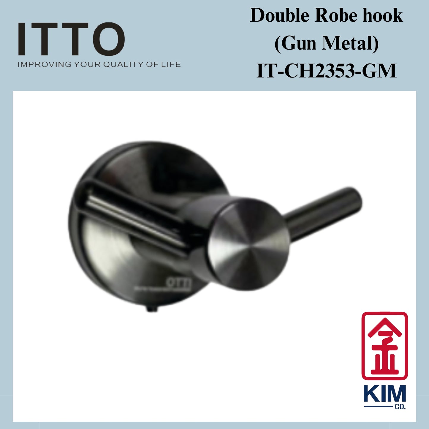 Itto Stainless Steel Double Robe Hook (IT-CH2353-GM)