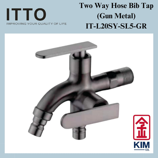 Itto Stainless Steel Two Ways Bib Tap (Gun Metal) (IT-L20SY-SL5-GR)
