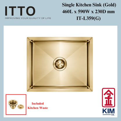 Itto Nano-Coated Single Bowl Kitchen Sink  (Gold)
