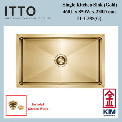 Itto Nano-Coated Single Bowl Kitchen Sink  (Gold)