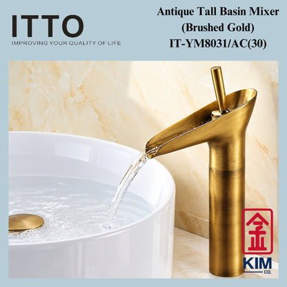 Itto Brass Tall Basin Pillar Mixer Tap 30CM (IT-YM8031(30))